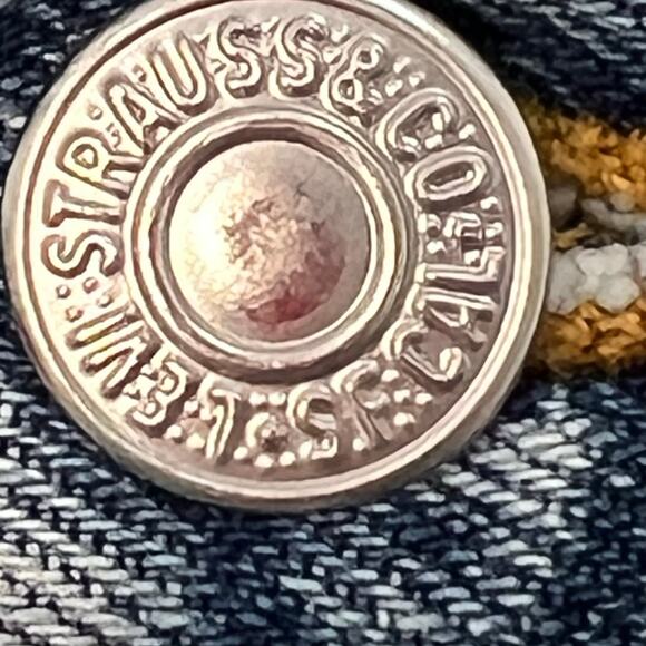 Levis Re/Done Straight Leg Denim Jeans Blue Exposed Zipper Raw Hem Size 25 Retro - Picture 4 of 14